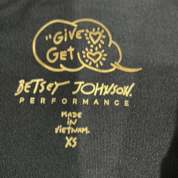 NWOT Betsey Johnson Performance Black, Charcoal and Gold Color Block leggings XS - Picture 14 of 15